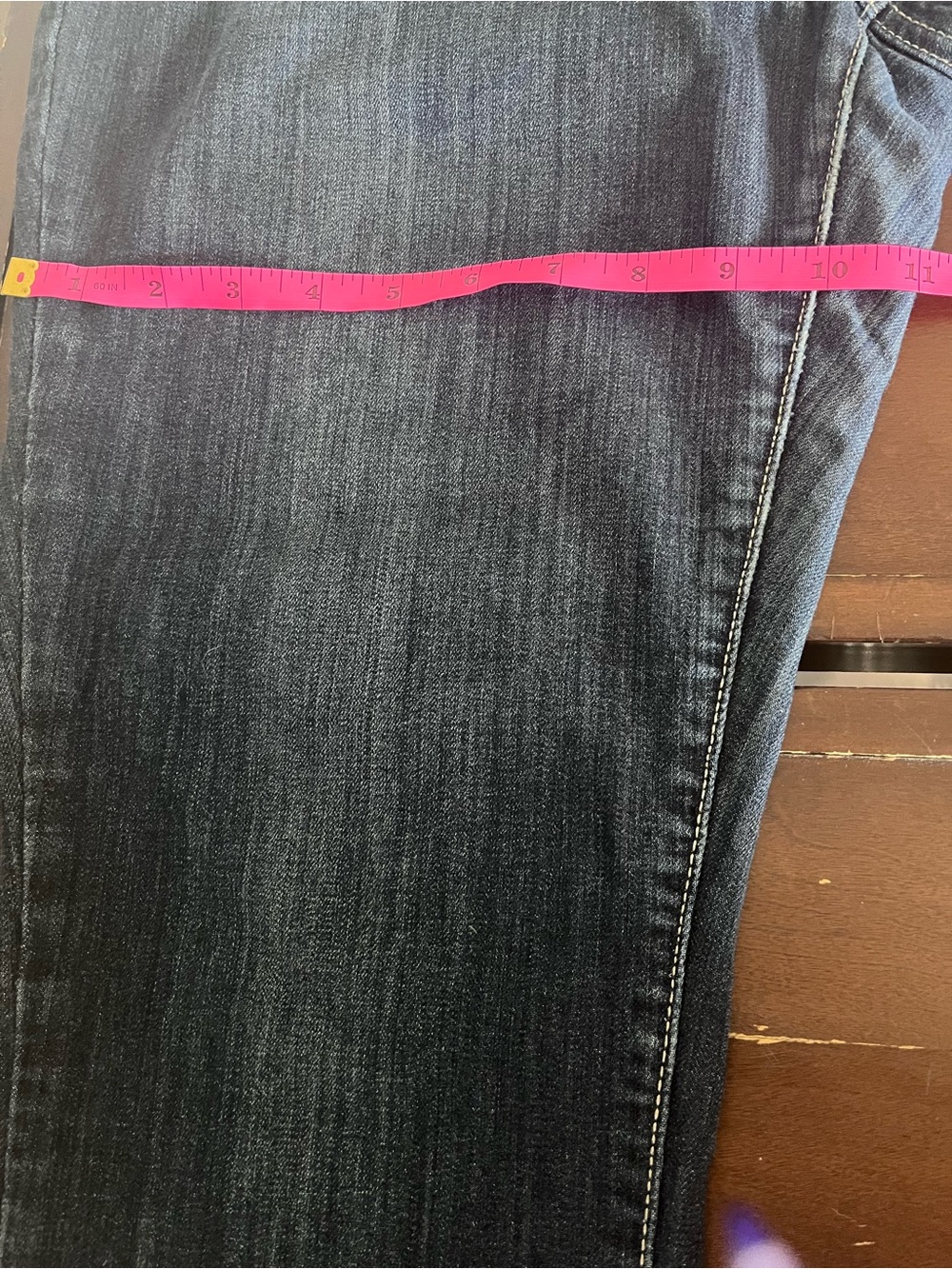Pre-Owned Women's Simply Vera Vera Wang Dark Blue Straight-Leg Jeans Size 14P - Picture 8 of 8
